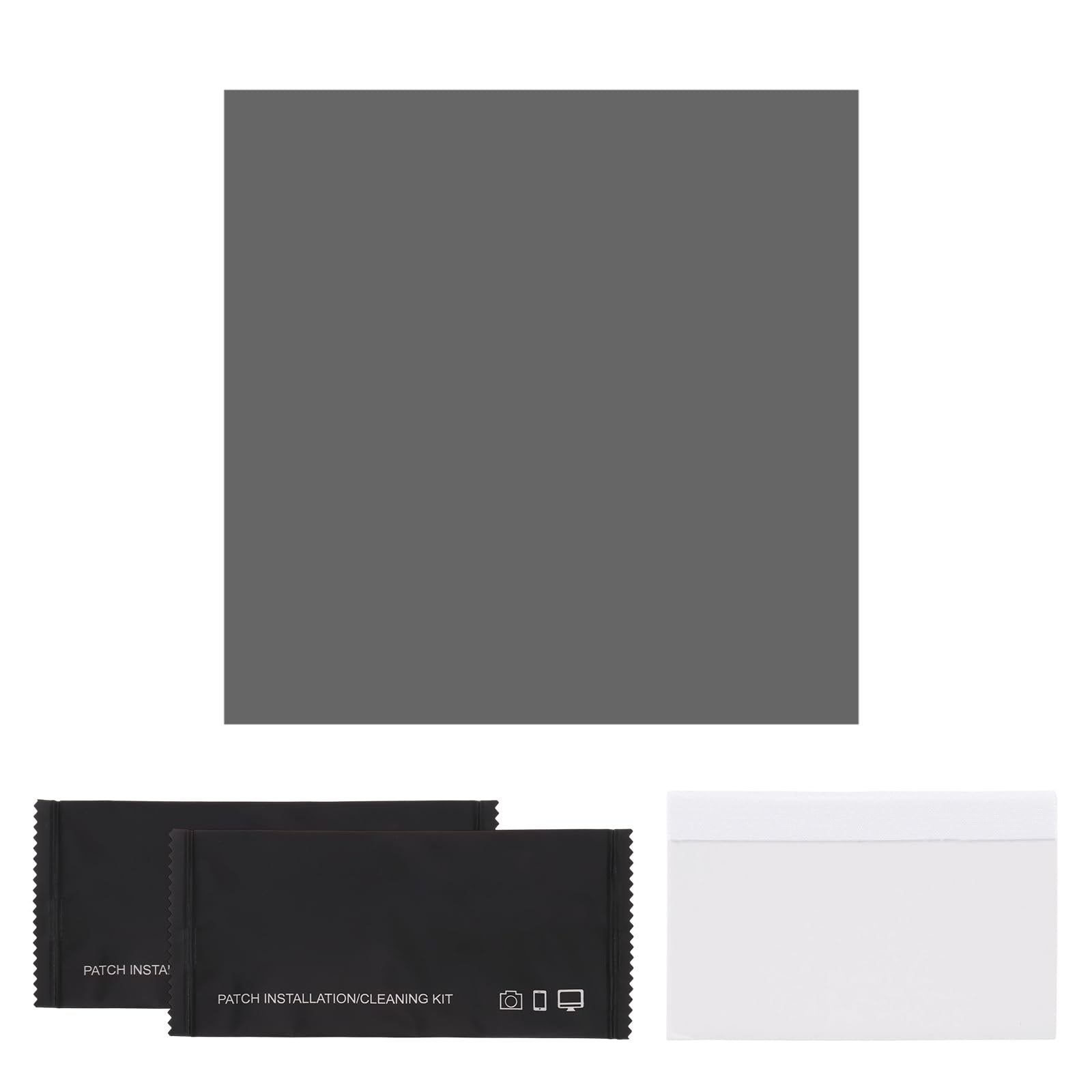 sourcing map Polarized Film, 5 x 5 Inch Universal Adhesive Polarized Sheets Linear Polarizing Filter with Cleaning Kit Scraper for LCD Screen Repair Physics Education (120x120mm)