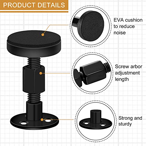 Quacoww 4Pcs Black Adjustable Bed Frame Anti-Shake Tool,Adjustable Threaded Headboard Stoppers/Bumper Against Wall,Bed Shake Support Stabilizer Device For Anti-Knocking #TOP2