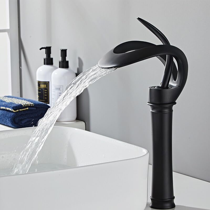 Robinet de cascade en laiton pour vasque à poser et eau chaude