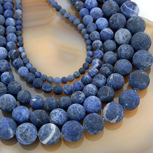 Natural Matte Gemstone Round Spacer Beads (8Mm, Blue Sodalite) #TOP2