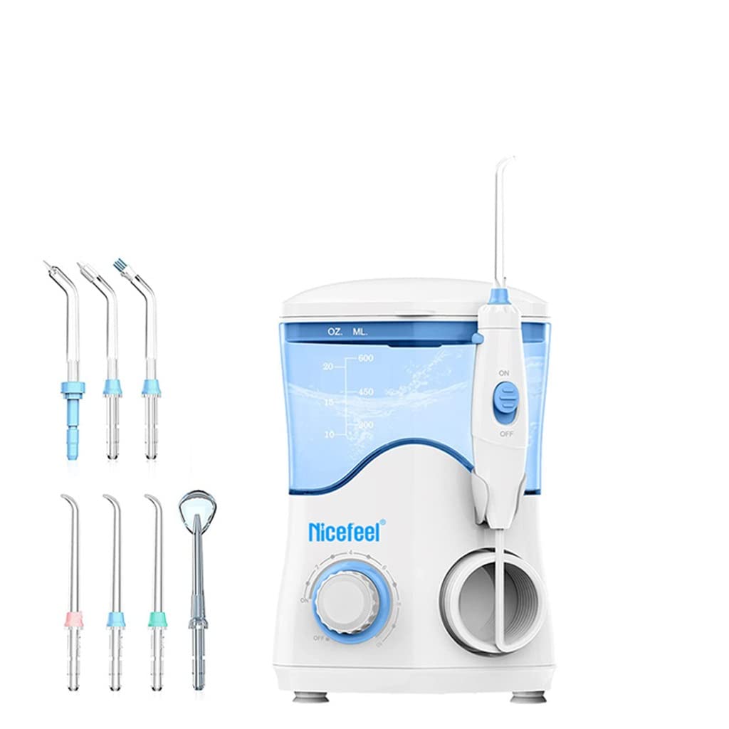 Kanduo JSY Irrigador Bucal Flosser de Agua eléctrico de Escritorio for el hogar con Herramienta de eliminación de Placa Dental de 7 Puntas Eléctrico Portátil
