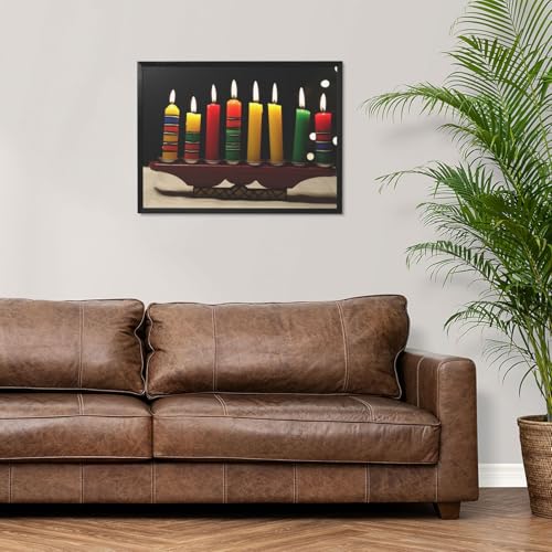 Toile bougies Kwanzaa pour une decoration de salon chaleureuse et moderne