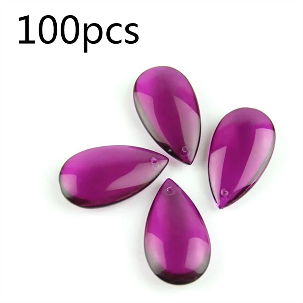 Ogrodowe łapacze słońca 50 szt./100 szt. 50 mm czerwony/różowy/liliowy/fuksja części lampy żyrandol wisiorki do dekoracji ręcznie robione naszyjniki z wisiorkiem (fuksja, 100 szt.)