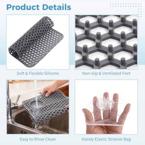 Protector para fregadero de cocina de silicona 28.3x14.4 in miniatura 4