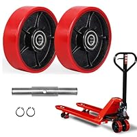 YAGEANNL 2 Stück Hubwagen Rollen 180 x 50 mm Laufrollen mit Kugellager PU-Rollen für Hubwagen Ersatzrollen mit Achse