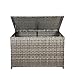 MOORLITER Wicker Storage Trunk, 30 x 17 x 18 inches, 160L, Handwoven Wicker Chest with Stay-Open Lid, Supports 200 lbs, Grey