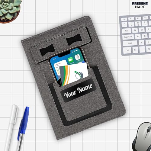 Image of Leather Hard Bound Notebook A5 Journal Diary For Office Use With Mobile & Card Holder Or Pen Loop Dairy For Personal |Ruled Pages With Strap Bookmark Journal Notebook (B125), 200 Pages