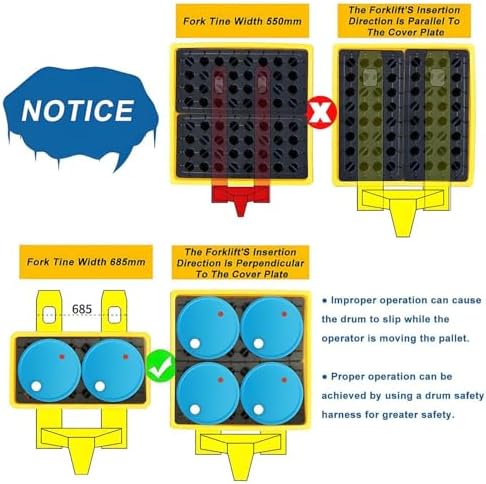 Stackable Polyethylene Spill Pallet & Drum Containment Platform - 4000kg Capacity, Integrated Sump, Steel Barrel Compatible, Ideal for Basement Storage Solutions