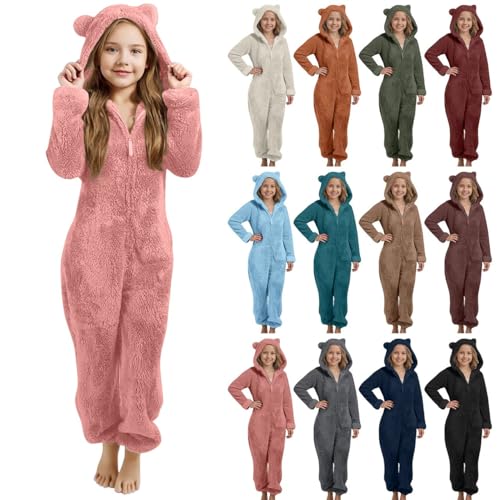 Schlafoverall Kinder Kuschelanzug Jumpsuit Kuschelig Fleece...