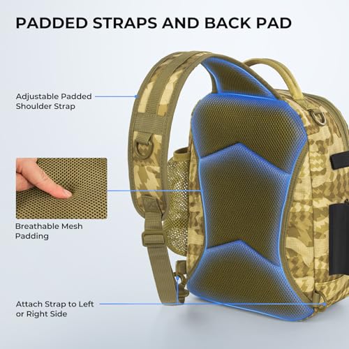 Image of KastKing BaitSpace Fishing Sling Bag, Fishing Backpack with Rod Holder