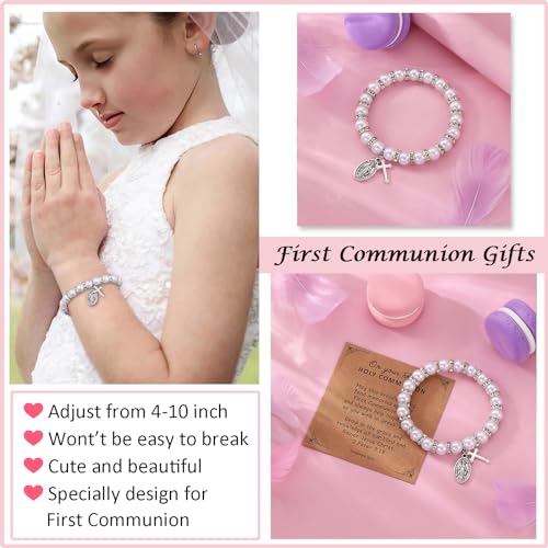 Korotho First Communion Confirmation Baptism Gifts for Girls Boys, Cross Bracelets for Her Him Christian Religious Gift Christening Communion Jewelry Favor for Goddaughter Daughter Son2
