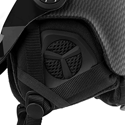 Black Crevice Casco Da Sci Gstaad I Casco Da Sci Con Visiera Stile Pilota In Diversi Colori I Casco Da Sci Per Uomo & Donna I Casco Da Sci In Policarbonato I Casco Traspirante I Regolabile - 10