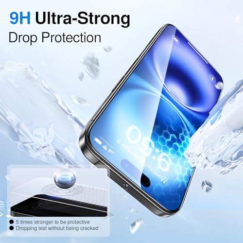 Image of SMARTDEVIL Screen Protector for iPhone 16 (3-Pack), HD Clear 9H Aluminosilicate Tempered Glass, SmartPull Box Dust & Bubble-Free Installation, Case-Ready Fit