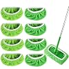 12PCS Reusable Microfiber Mop Pads Washable Wet Pads Compatible with Swiffer Sweeper Refills Pads Dry Sweeping Cloths Mop Head Replacement for Household Cleaning