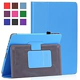 SAVEICON Baby Blue PU Folio Leather Case Cover with Built-in Stand for Apple iPad 1 1st Generation
