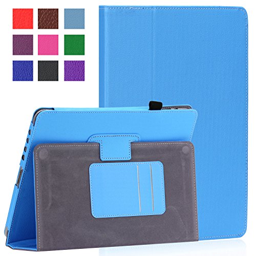 SAVEICON PU Folio Leather Case Cover with Built-in Stand for Apple iPad 1 1st Generation-Baby Blue