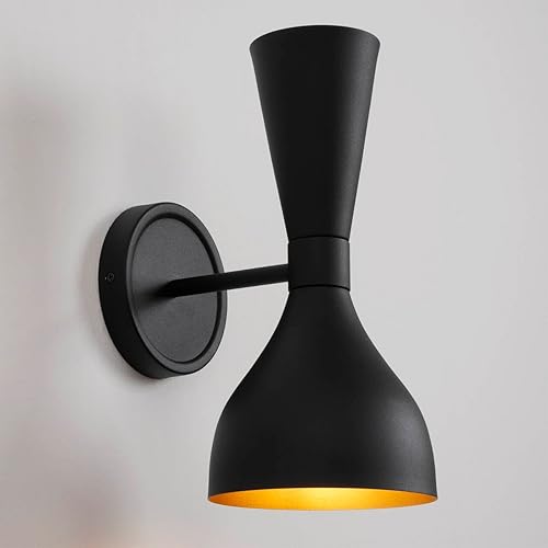 Modern Black and Gold Wall Sconce, Farmhouse Industrial Lighting Fixture