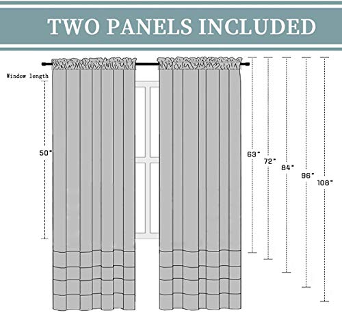 Yancorp 2 Panel Sets Bedroom Curtains 63 Inch Length Sheer Curtain Pink Purple Ombre Curtains Rod Pocket Drapes For Girls Living Room Mermaid Bedroom Nursery Kid Window Decor(Pink Purple, 40"X63") #TOP6