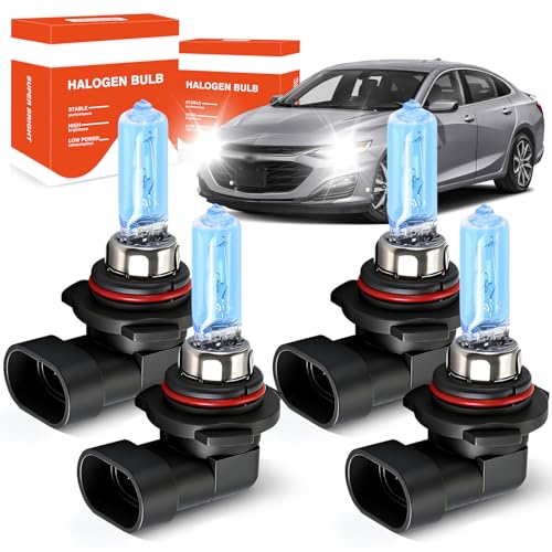 OQSNCV Fit for Chevrolet Chevy Malibu Sedan 4-Door (2016 2017 2018) Halogen Headlight Bulbs 9005 High Beam+ 9005 Low Beam Headlamp Replacement Bulbs Kit Pack of 4