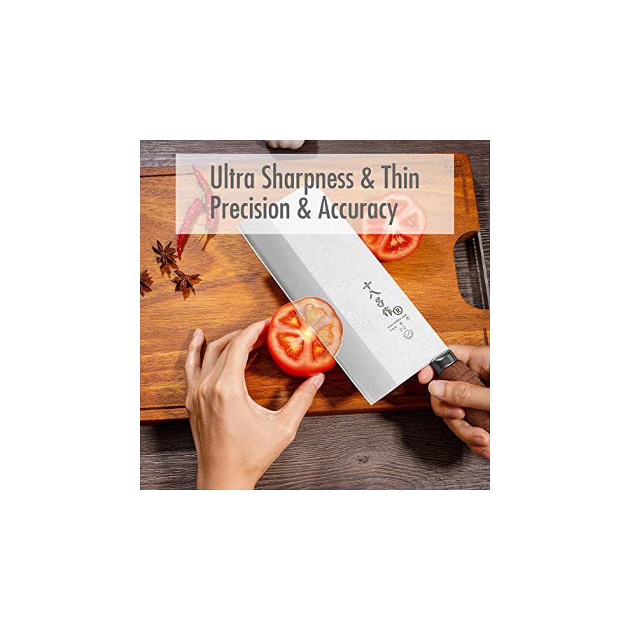 SHI-BA-ZI-ZUO-Cleaver-Knife-Meat-Cleaver-8-inch-Professional-Chef-Knife-Stainless-Steel-Vegetable-Knife-Safe-Non-stick-Finish-Blade-with-Anti-slip-Wooden-Handle SHI BA ZI ZUO Cleaver Knife Meat Cleaver 8-inch Professional Chef Knife Stainless Steel Vegetable Knife Safe Non-stick Finish Blade with Anti-slip Wooden Handle