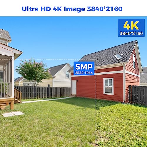 Hiseeu [ 121°Wide View Angle] 4K Poe Security Camera,8Mp Ip Security Camera,1-Way Audio,Ip67 Waterproof,Dome Security Camera Outdoor,H.265+ 100Ft Night Vision, Work W/Poe Nvr Home Surveillance System #TOP2