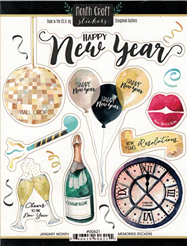 Scrapbook Customs 60621 New Year January Month Scrapbook Stickers