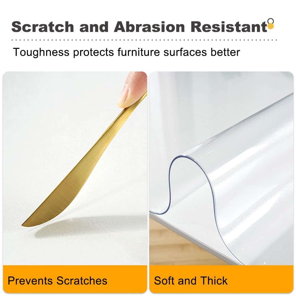 C - Tovaglia protettiva in PVC, spessore 2 mm, impermeabile e resistente al calore, per stanza, ufficio, cucina, facile da pulire ed elegante (70 x 120 cm)