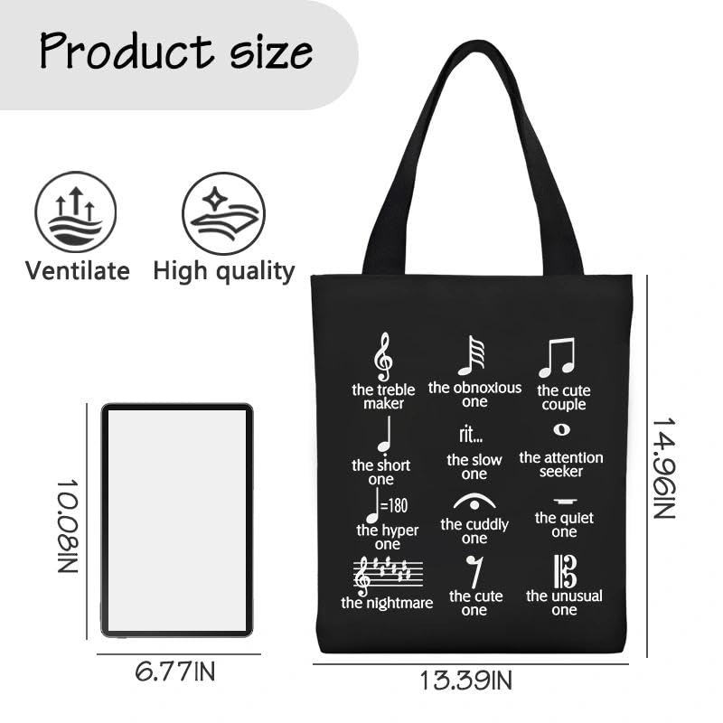 Bolsa Tote con diseño música para mujer miniatura 2