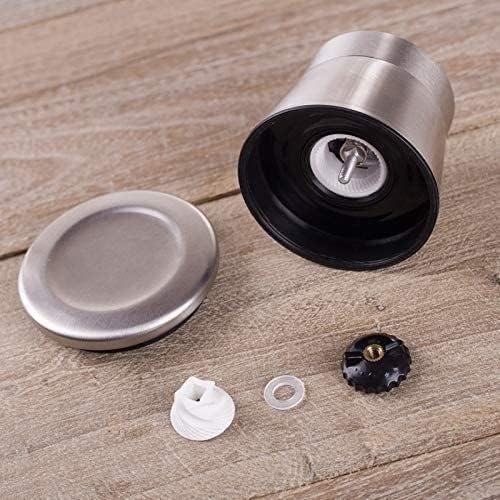 Miniatura 4 de Molinillo de sal y pimienta, juego de 2 molinos de sal y pimienta, núcleo de cerámica y metal de grosor ajustable con acero inoxidable y vidrio de