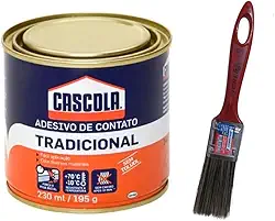 Cola de Contato Cascola 195g Sapateiro + Pincel de Aplicação 1Polegada