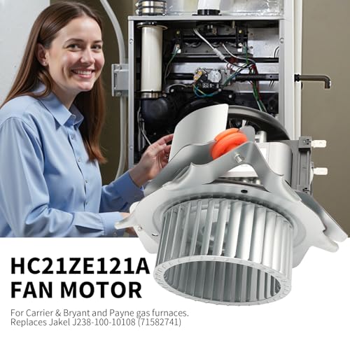 HC21ZE121A Furnace Draft Induction Motor Kit - Compatible with Carrier/Bryant/Payne and Jakel J238-100-10108 - Replaces HC21ZE121 and J238-100-10108/AT - Features Noise Reduction by Wowewk - Image 2