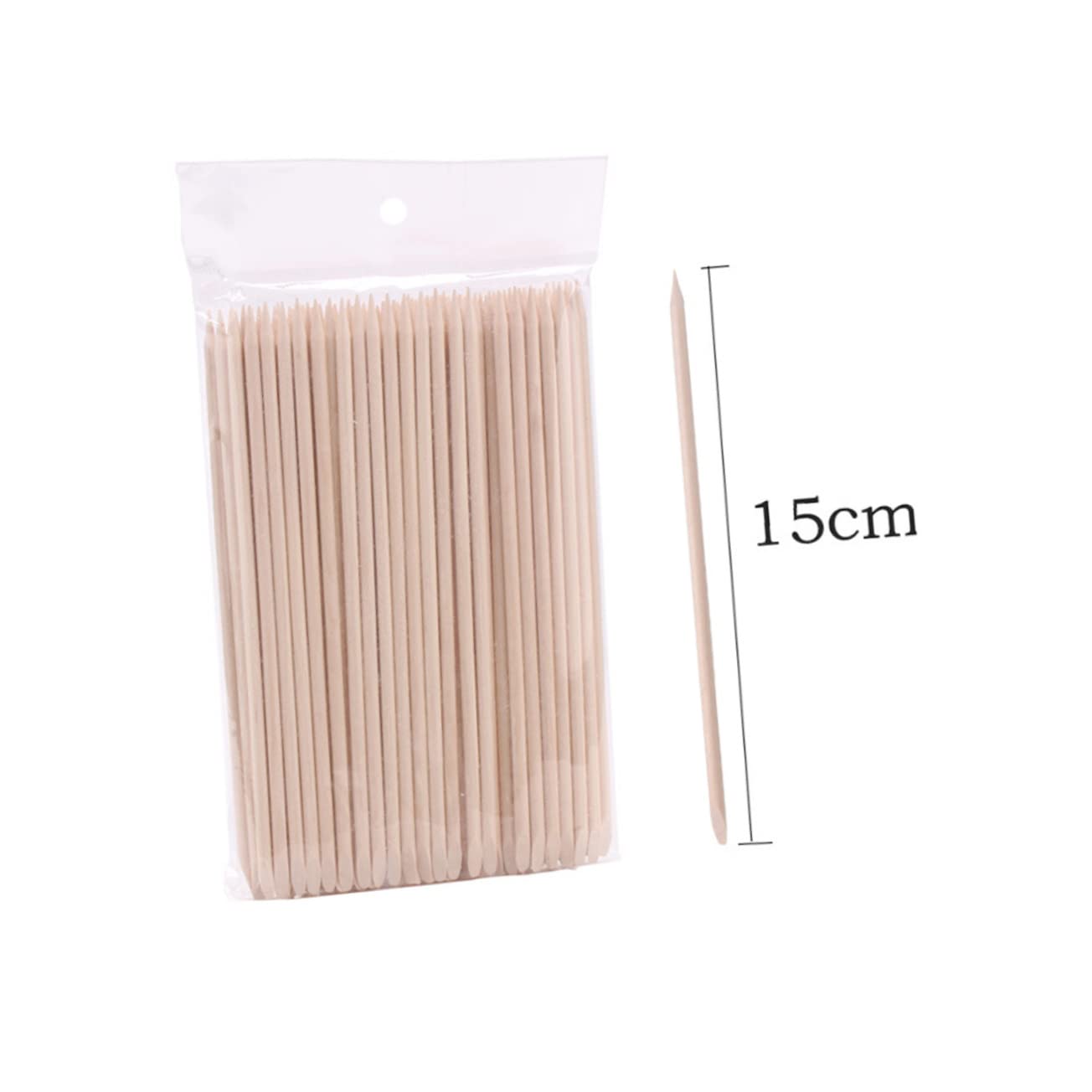 Gogogmee Manicure Pushers 200pcs Orange Wooden Sticks for Nail Gel Polish Cuticle Cleaning
