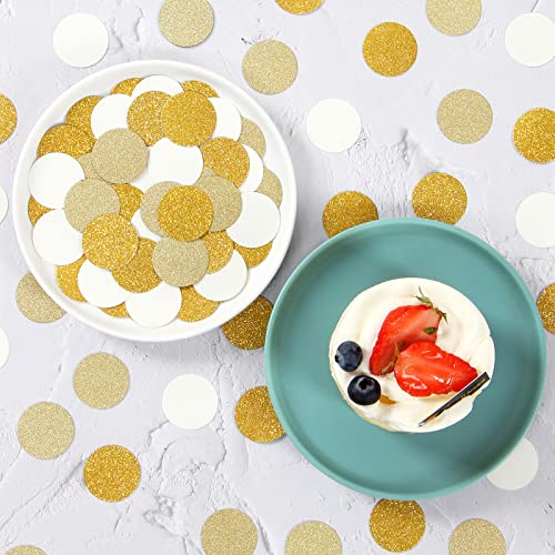 Image of White-Gold Champagne Party Decorations Confetti - 300pcs Wedding Engagement Party Table Scatter,Bachelorette Neutral Baby Bridal Shower Confetti Mothers Fathers Day Decor Lasting Surprise