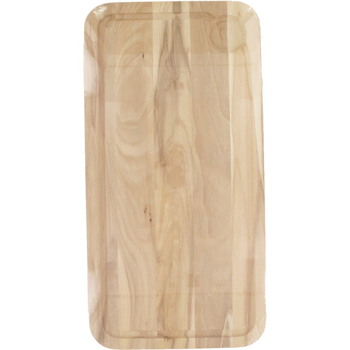 Fackelmann Brown 3181050 Rectangular Chopping Board With Groove, Wooden Chopping Board, Bread Board, Wood, 45 X 25 X 1.5 Cm,