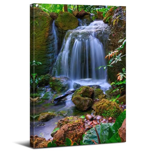 Forest Waterfall Wall Art for Bathroom Tropical Rainforest Pictures Wall