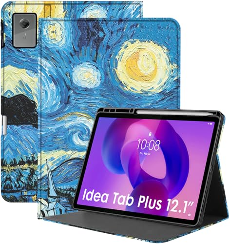 Image of Robustrion Cover for Lenovo Idea Tab Plus 12.1 inch Cover Case with [Pencil Holder], Folio Cover Case for Lenovo Idea Tab Plus Tablet Cover [Auto Sleep Wake Support] - Night