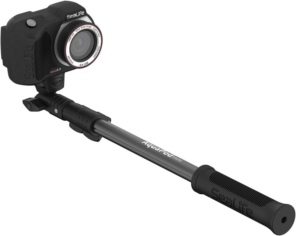 AquaPod Mini Camera Pole with Standard ¼-20 Camera Mount & Action Camera Adapter - Extends 15.5 to 38” - Gets Closer to Subjects - Tilts for Selfies