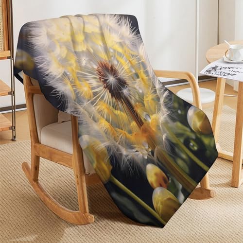 Couverture polaire Dandelion en flanelle de polyester 130x150 cm pour lit et canapé - 5