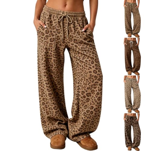 Cheetah Pants for Women Barrel Leg Sweatpants Y2k Baggy Lounge Pants - image 1