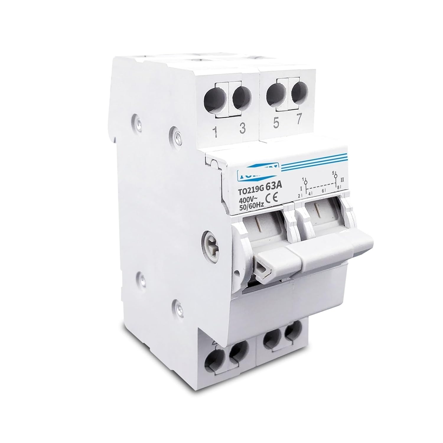 1P 2P 3P 4P 63A MTS Dual Power Manual Transfer Isolating Switch Interlock Circuit Breaker 1Pcs(Gold 4pcs,63A)