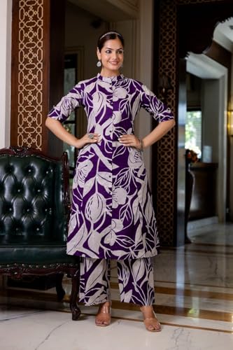 Image of ANNI Designer Women's Rayon Viscose Straight Printed Kurta with Palazzo
