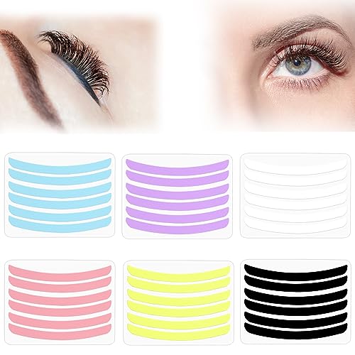 36 Pcs Lash Lift Ribbon Kit, Silicone Tool Pads, Reusable Perm Eyelash Lifting Compensator Soft Pads Rods, Eyelash Tapes Makeup Beauty Tool (6 Colors)