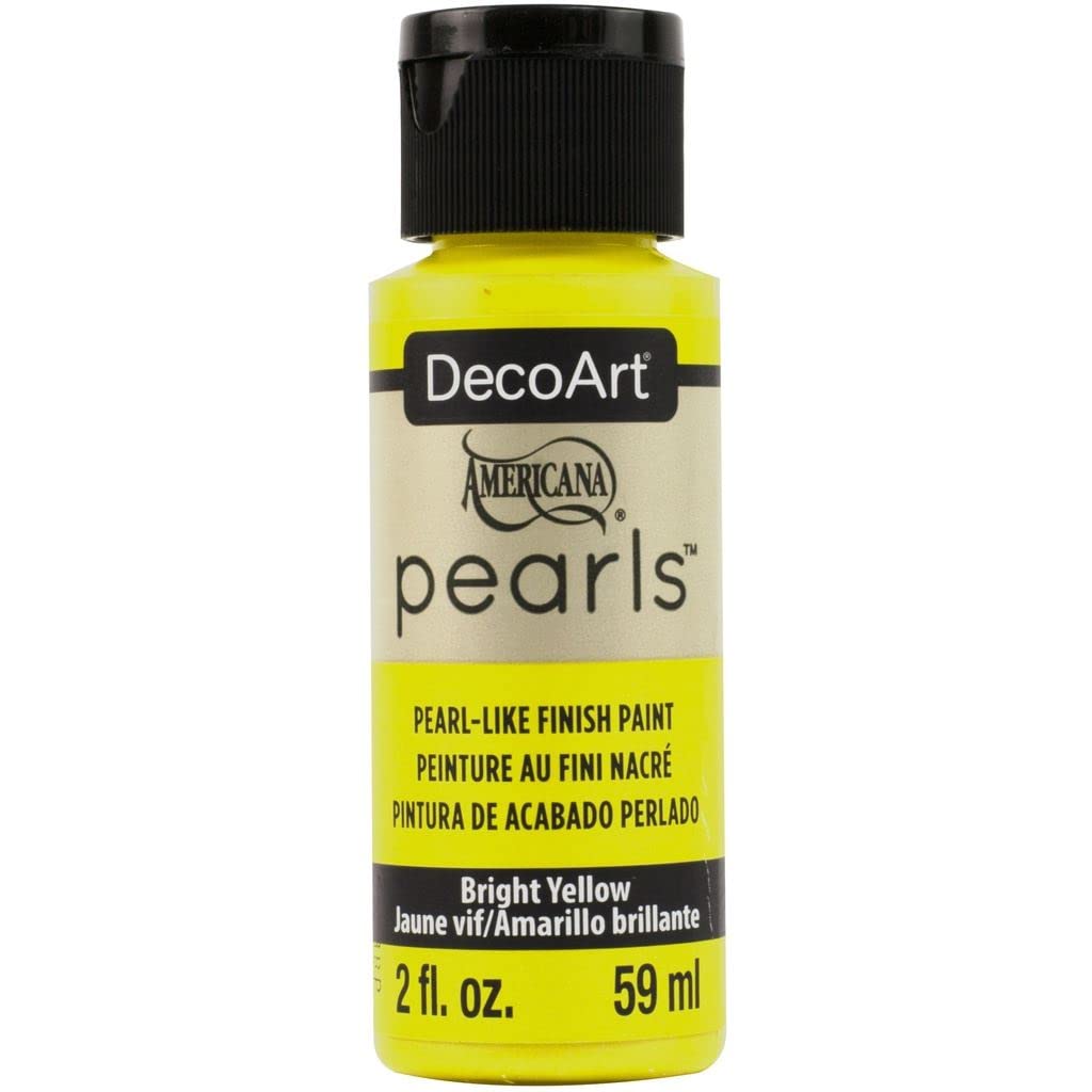 Decoart Bright Yellow Deco Art Pearls Paint 2Oz Brt.yellow, One Size