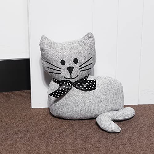 Sanferge Cute Decorative Door Stopper For Home And Office Floor Door Stops, Fabric Animal Weighted Heavy Wall Protectors, Gray Cat #TOP3