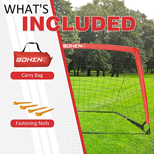 Bohen Portable Soccer Goal For Kids - 6X4Ft Foldable Soccer Net For Backyard Indoor Outdoor With Carrying Bag For Easy Storage And Transportation(6X4Ft, Red) #TOP2