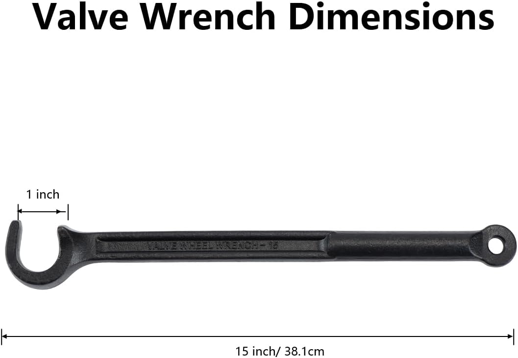 15 Inch Valve Wheel Wrench with 1" Single Jaw Opening, Heavy-Duty Forged Alloy Steel - Essential for Water Plant/Oil Refinery Pipeline Valve Smooth Operation