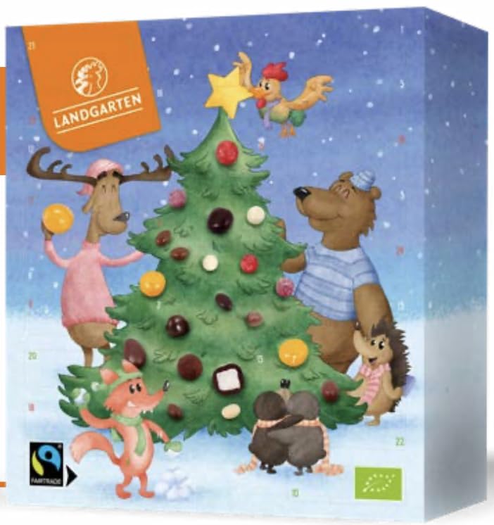 Landgarten Bio Adventskalender Schoko | 24 Schoko-Frucht-Nuss Kreationen |...