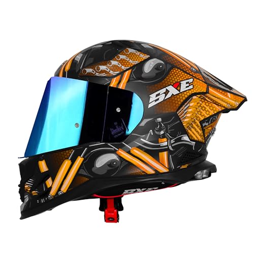Image of Steelbird SBH 61 SXE X2 ISI and Dot Certified Full Face Helmet for Men and with Inner Silver Sunshield