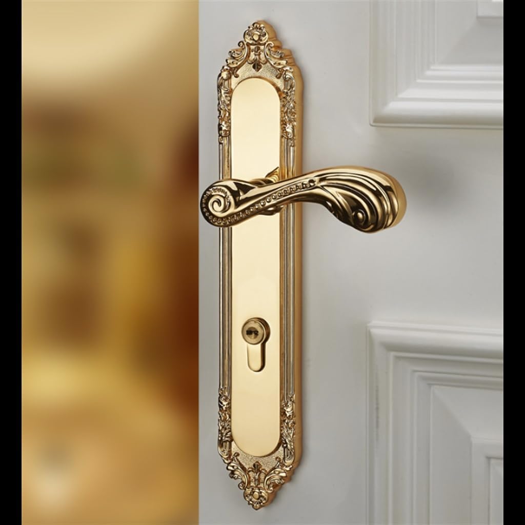 Copper Interior Wooden Door Lock Vintage Gold Classic Kitchen Bedroom Universal Door Lock