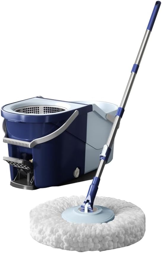 Spin Mop and Bucket Set,360° Foot Pedal Rotating Mops,Portable Floor Mops Bucket for Cleaning Laminate, Wood & Tile Floors,